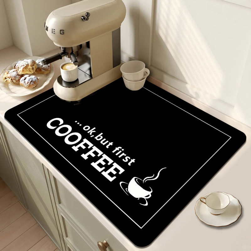 Ok But First Coffee Text Kitch - Bar Mat Rubber recension och pris