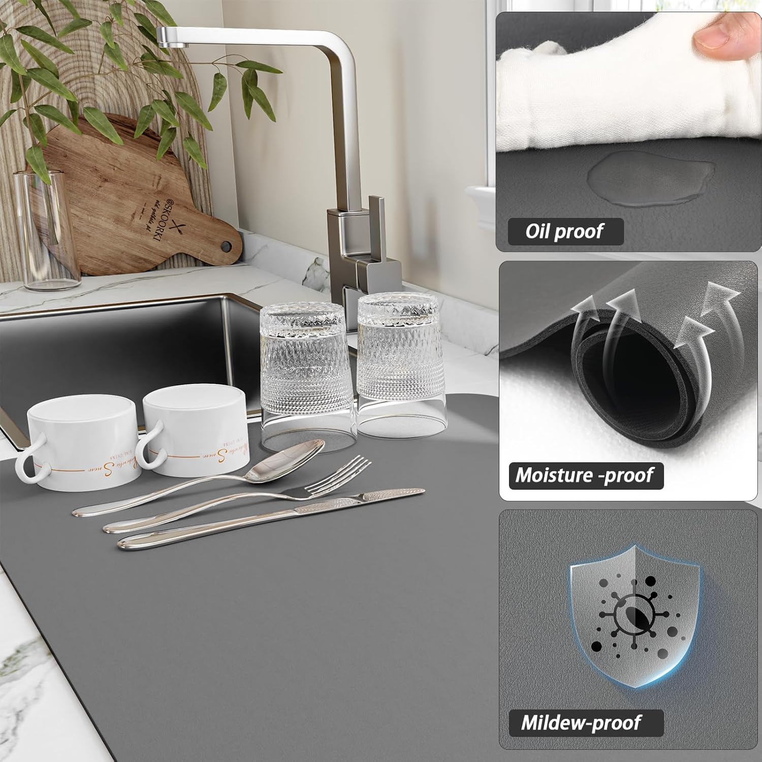 Classic Coffee Design Dish Dry - Bar Mat Rubber recension och pris