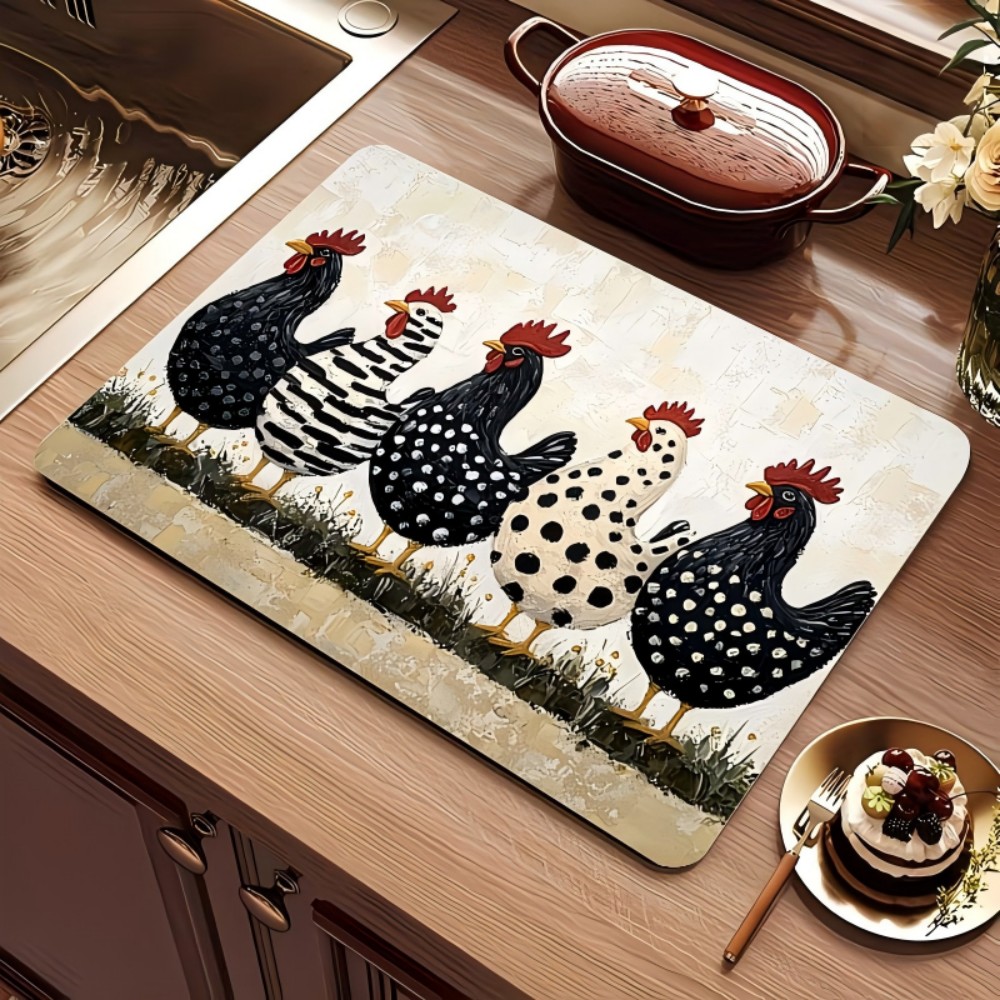 Farmhouse Chicken Dish Drying  - Bar Mat Rubber recension och pris