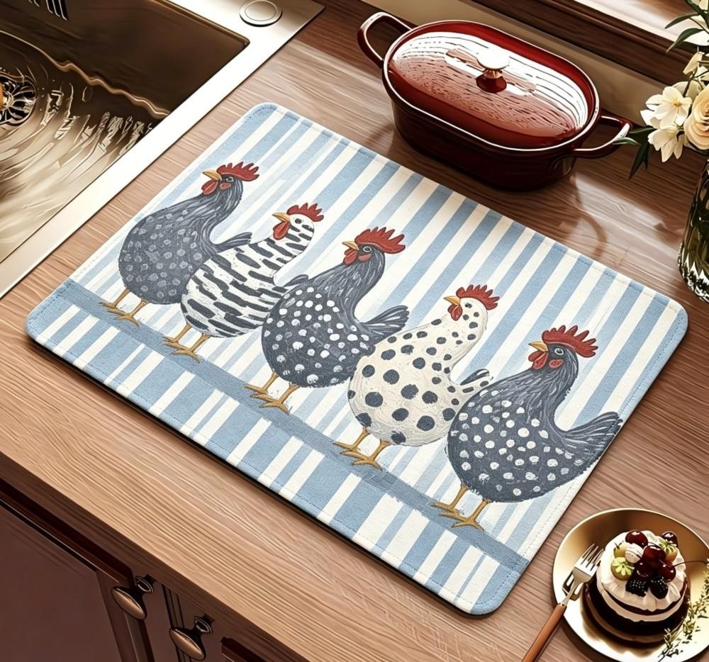Farmhouse Chicken Dish Drying  - Bar Mat Rubber recension och pris