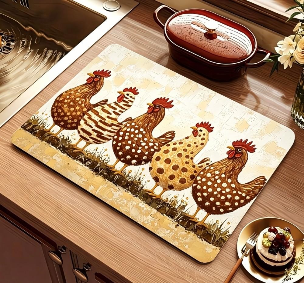 Farmhouse Chicken Dish Drying  - Bar Mat Rubber recension och pris