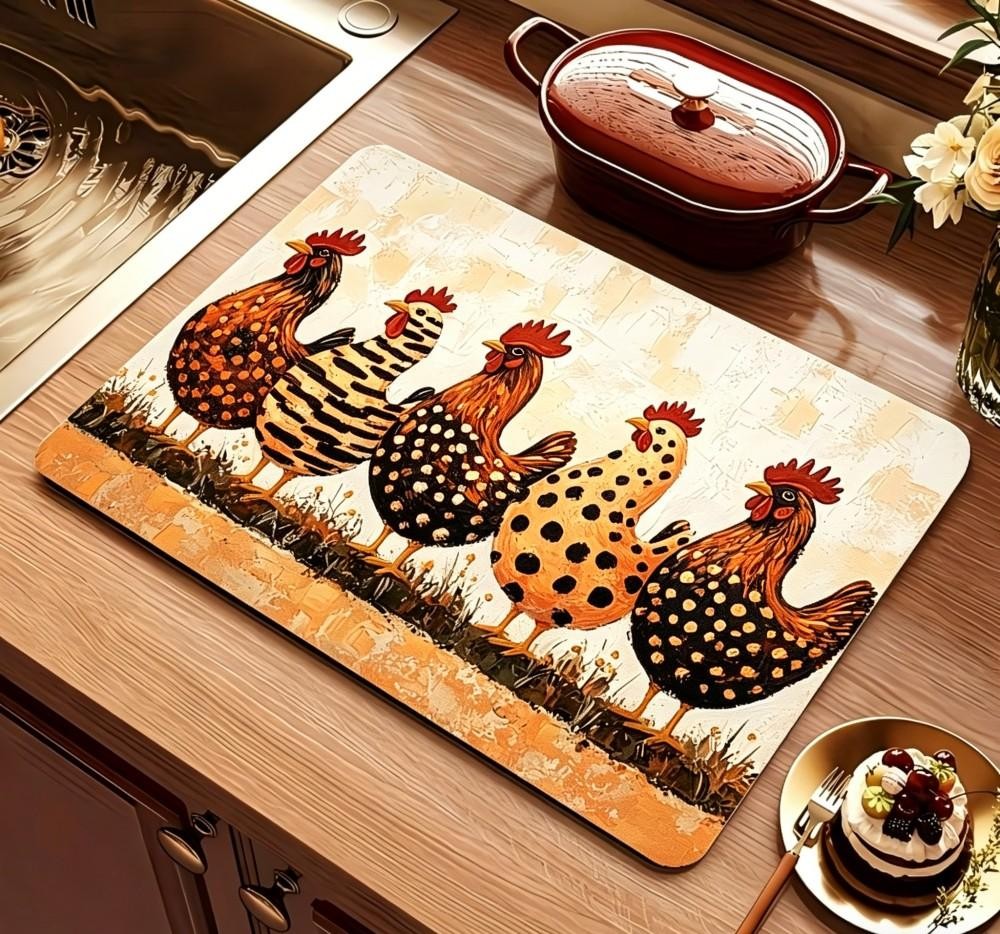 Farmhouse Chicken Dish Drying  - Bar Mat Rubber recension och pris