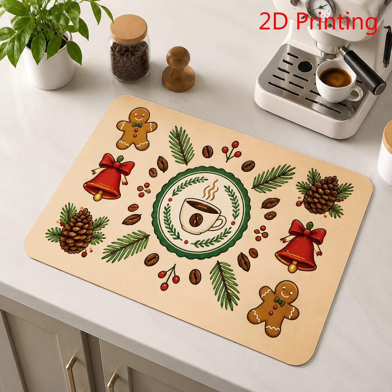 Cozy Christmas Coffee Bar Dish - Bar Mat Rubber recension och pris