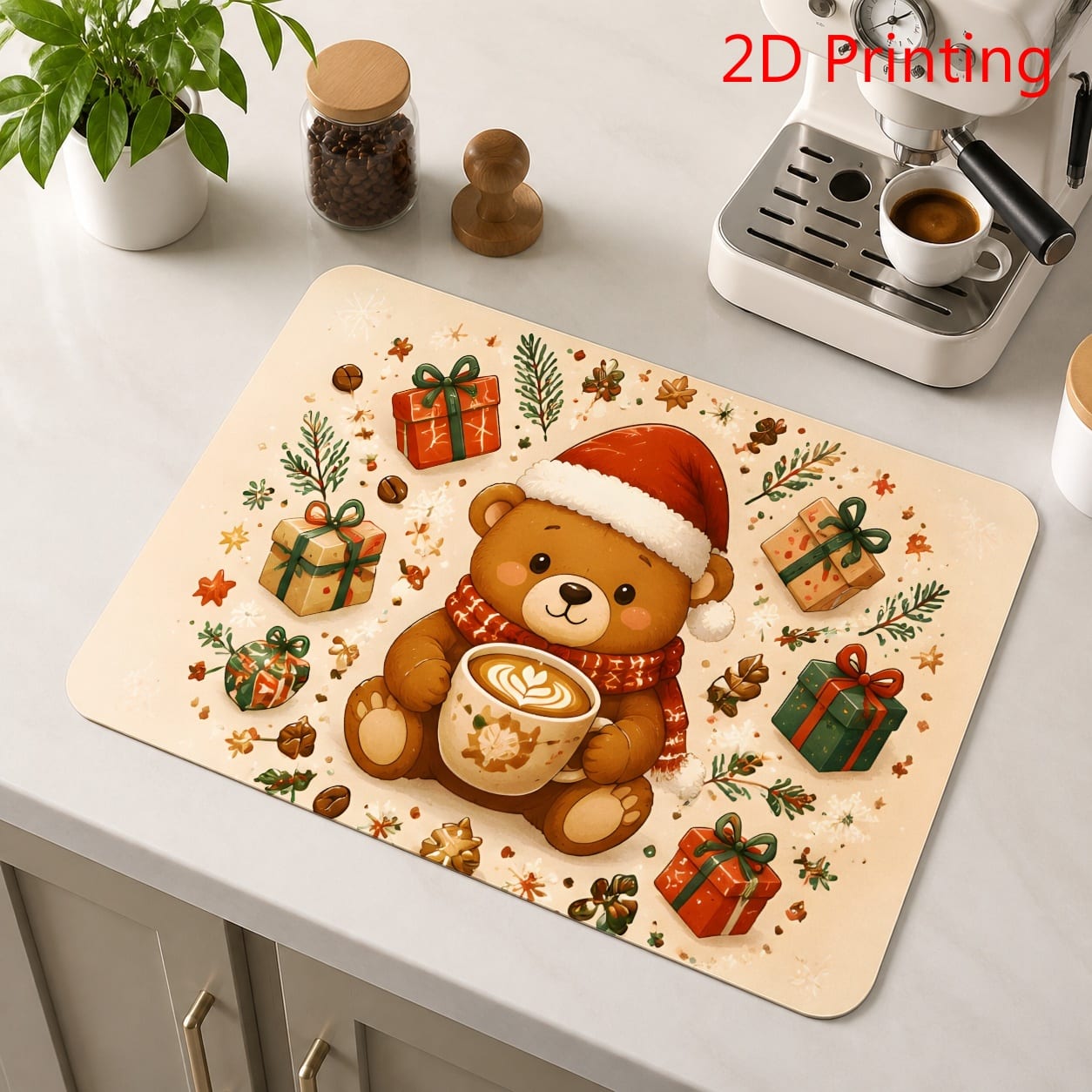 Cozy Christmas Coffee Bar Dish - Bar Mat Rubber recension och pris